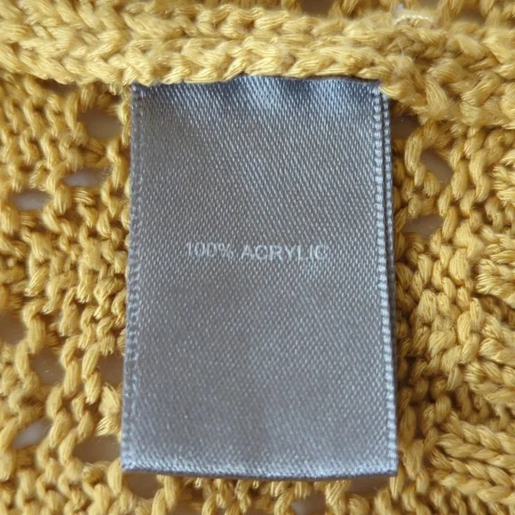 Marled Reunited Clothing Acrylic Longline Open Cardigan Sweater MEDIUM Yellow - Picture 7 of 15